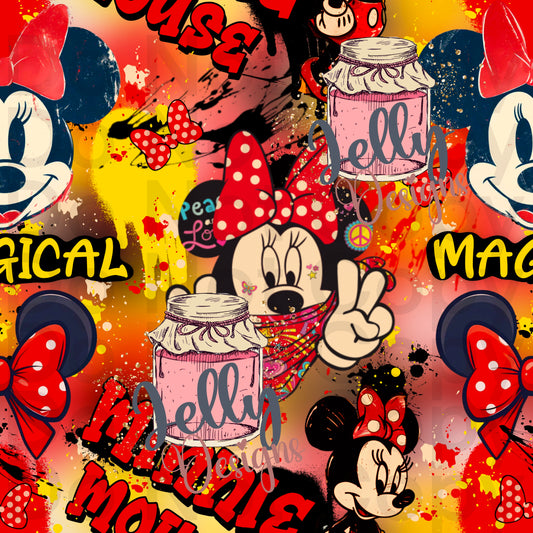Mouse Graffiti Red Old School Grunge