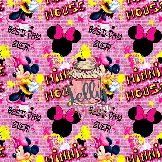 Pink Brick Graffiti girl Mouse