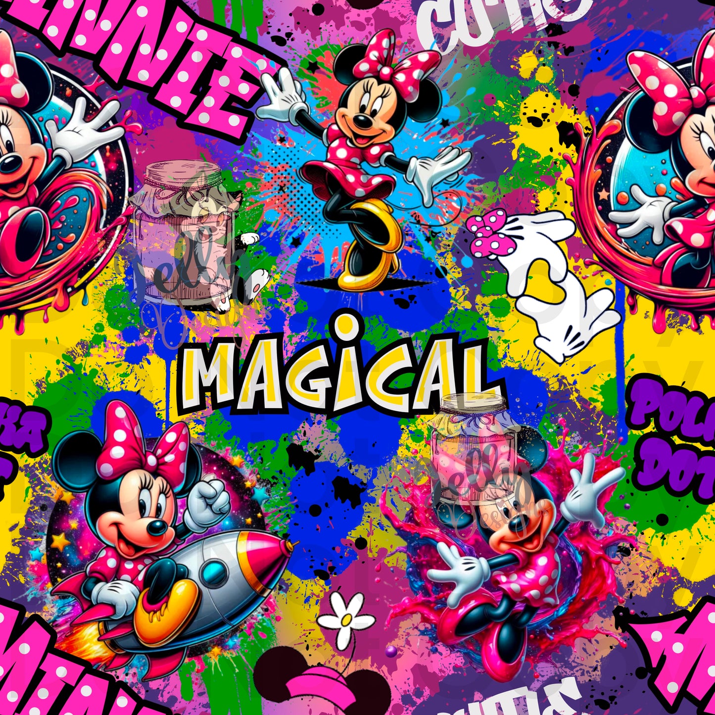 Mouse Graffiti Pink version 2 School Grunge