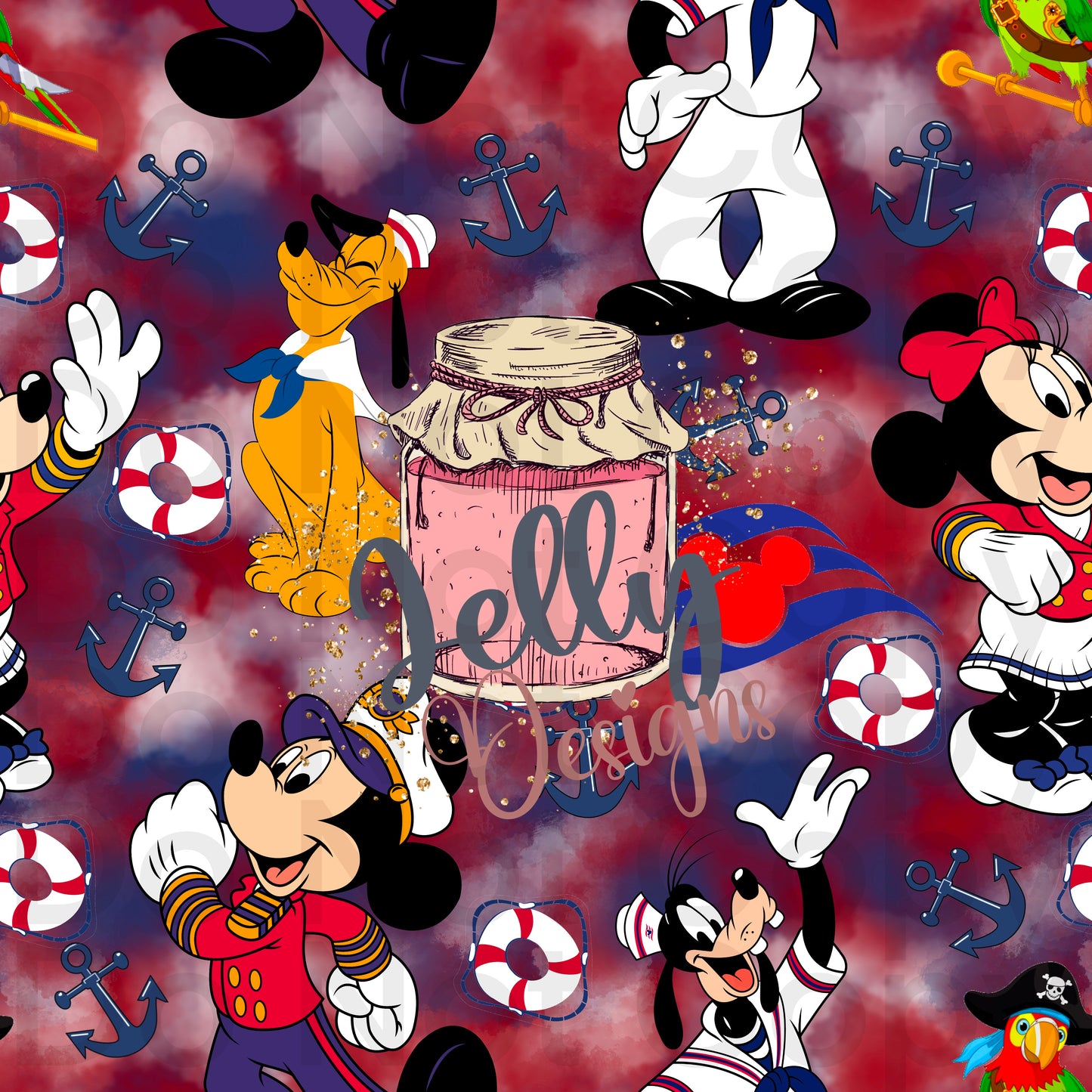 Mouse Friends cruise red and blue CW