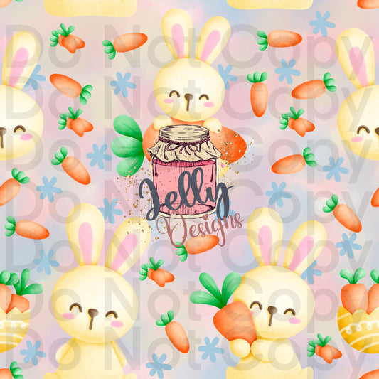 Bunny carrots Easter - watercolor cw