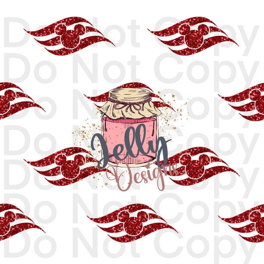 White Red Sparkle Cruise mouse logo
