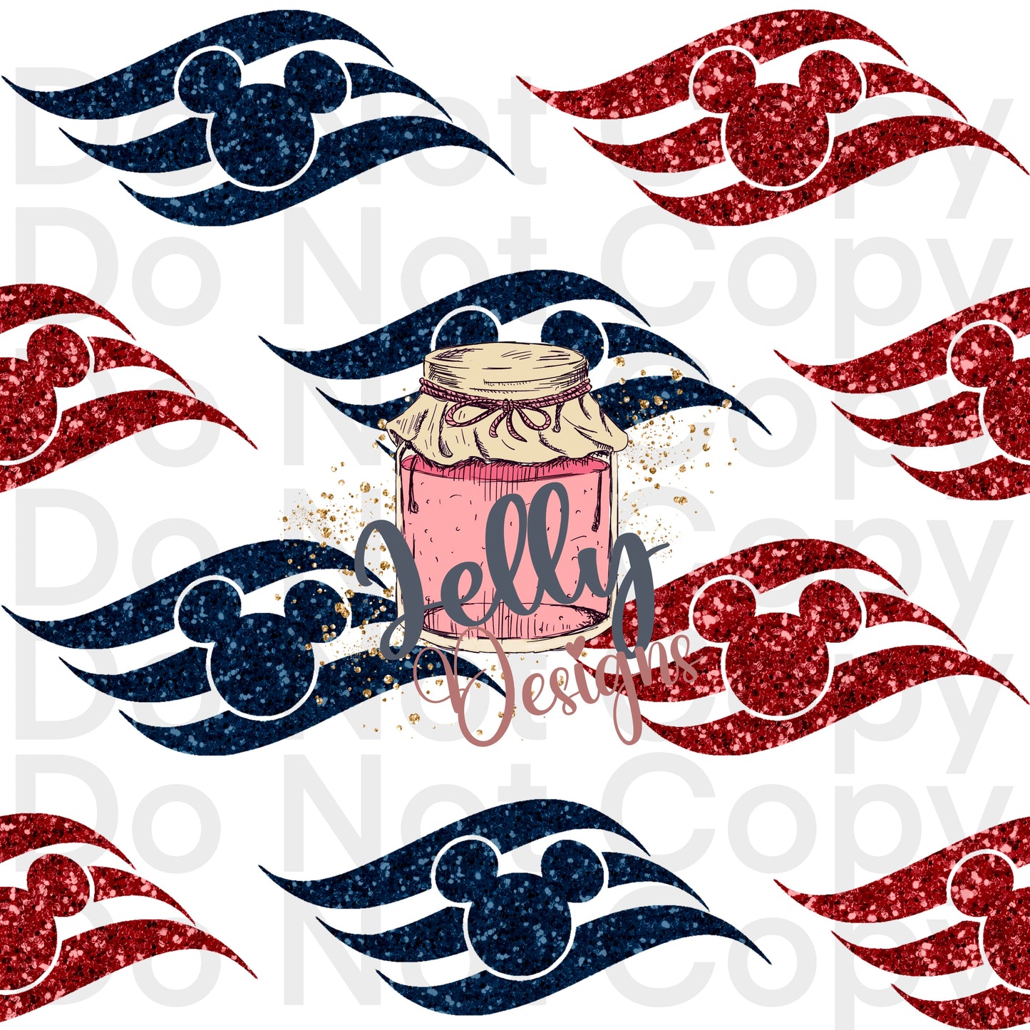 Red and blue mouse cruise logo combo