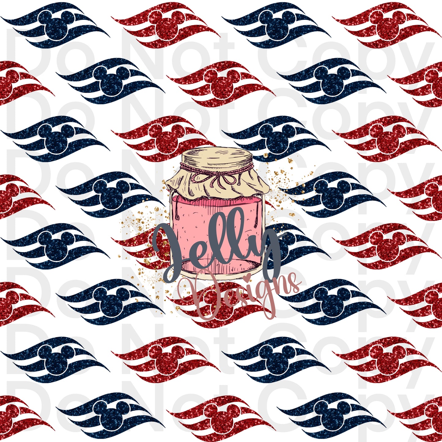 Red and blue mouse cruise logo combo
