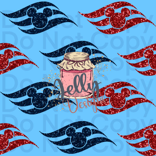 Blue background logo sparkle