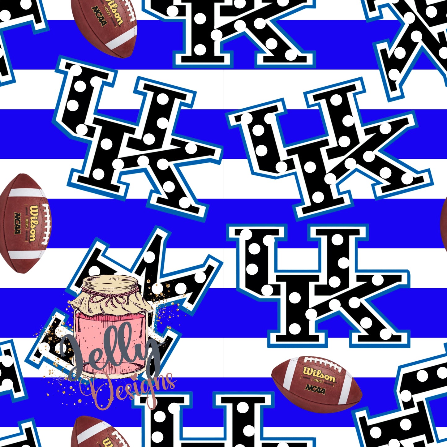 Big blue with dots stripe