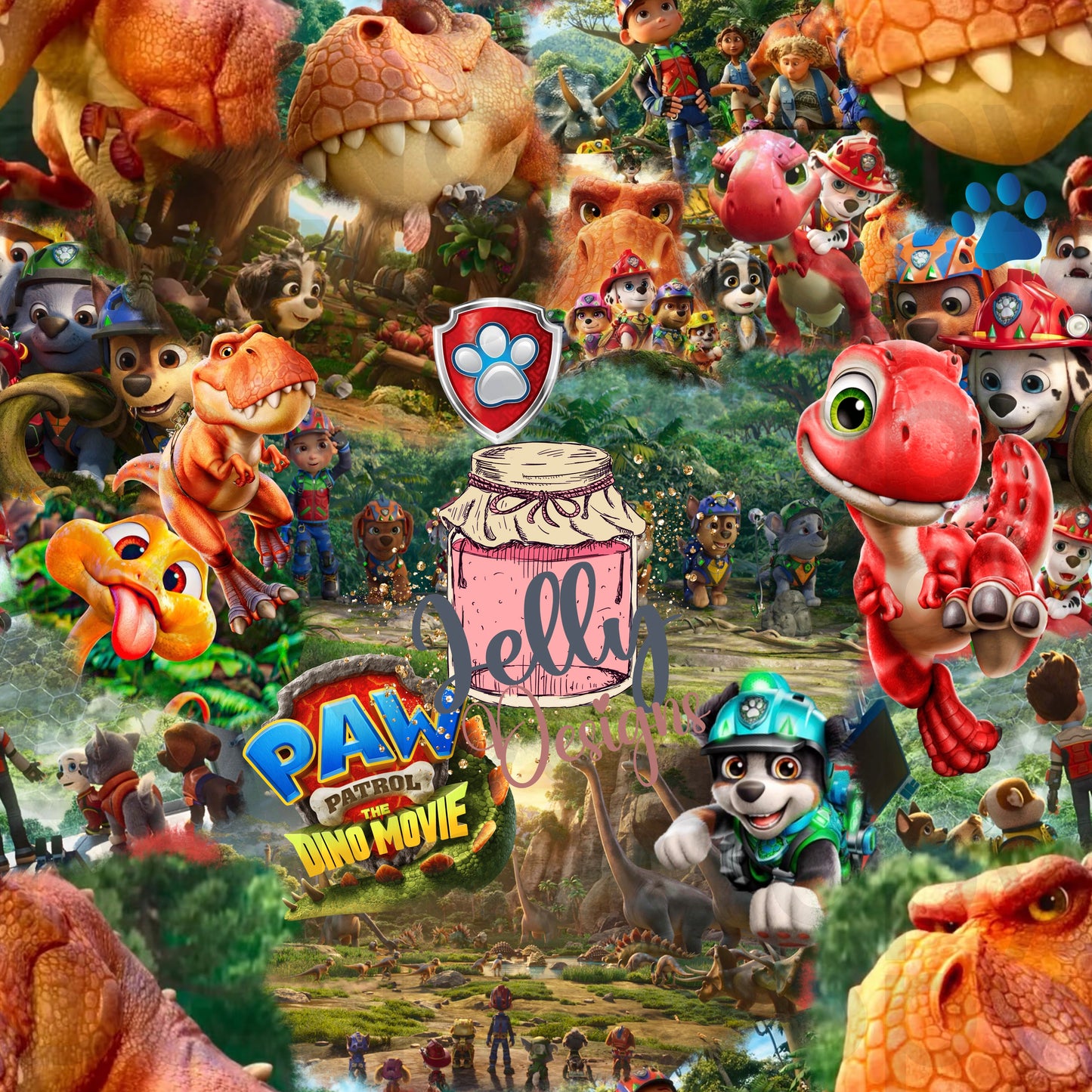Pup Vs Dino collage