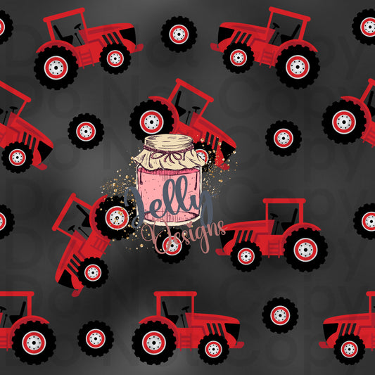 Grey and Red Tractor