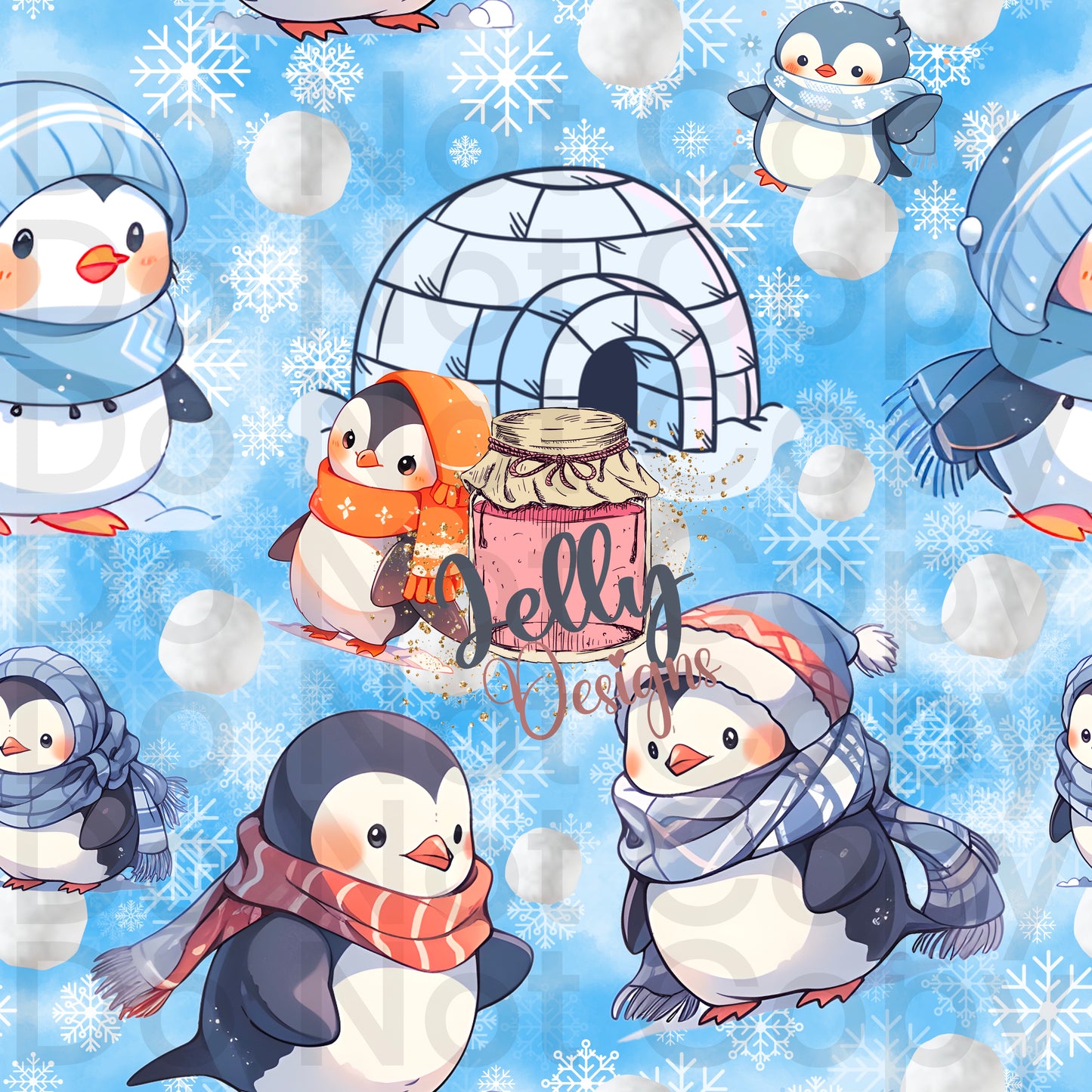 Blue Winter igloo Penguin