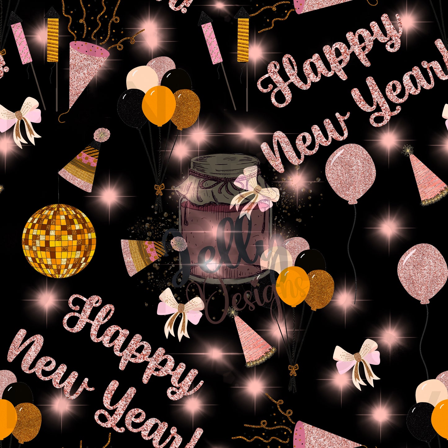 Happy New Year - Gold and Pink celebrate