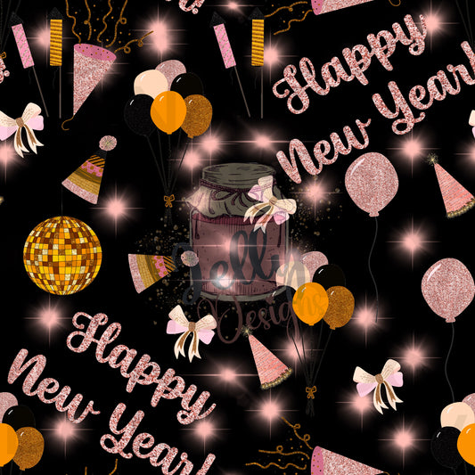 Happy New Year - Gold and Pink celebrate