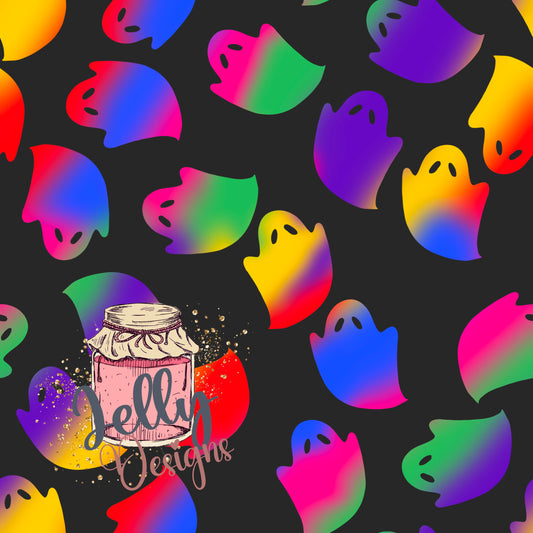 Colorful Ghost - transparent background PNG