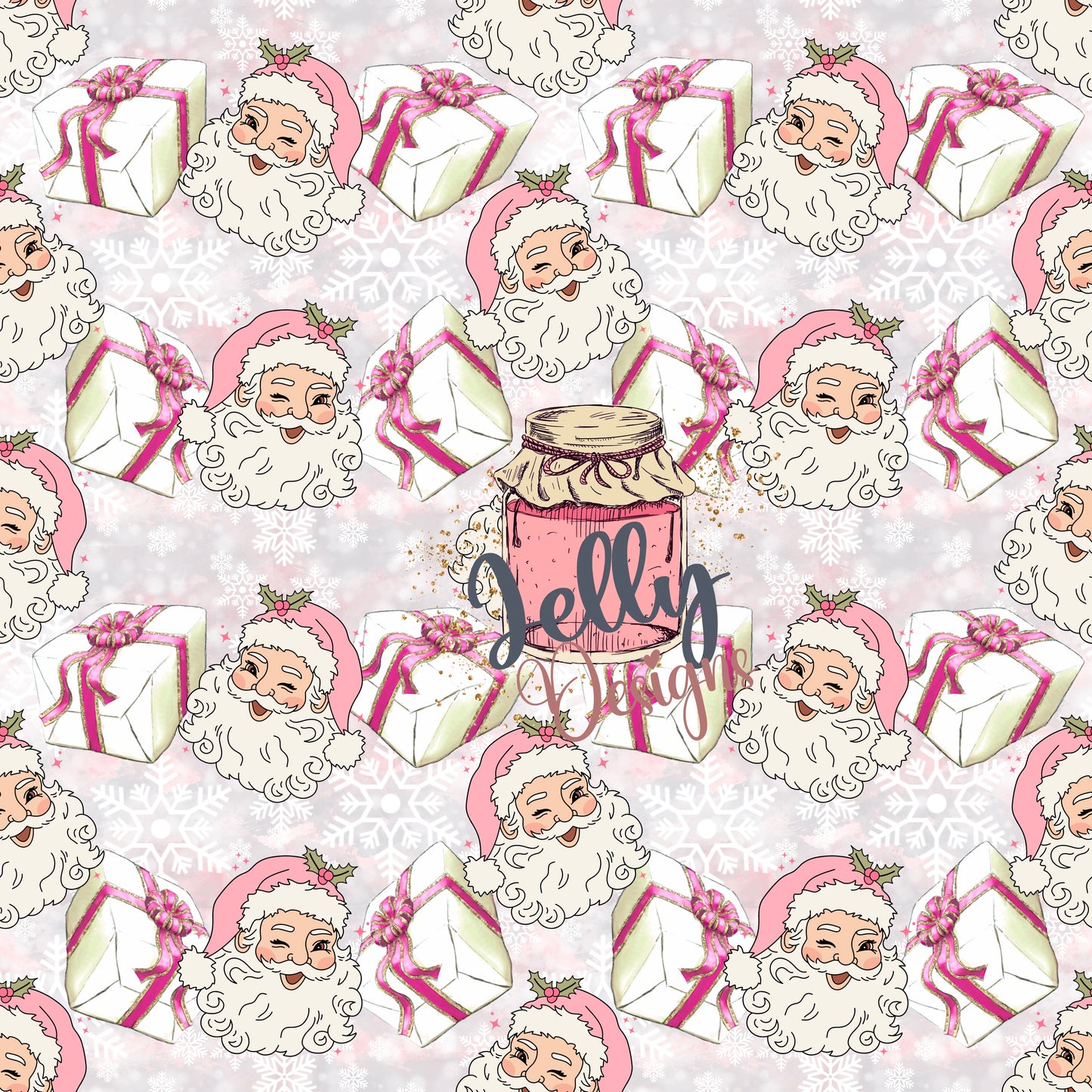 Pink snow Santa present