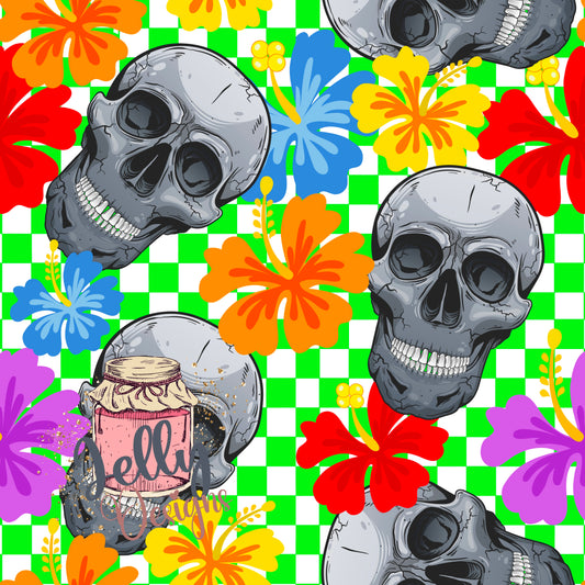 Summer Skulls - green