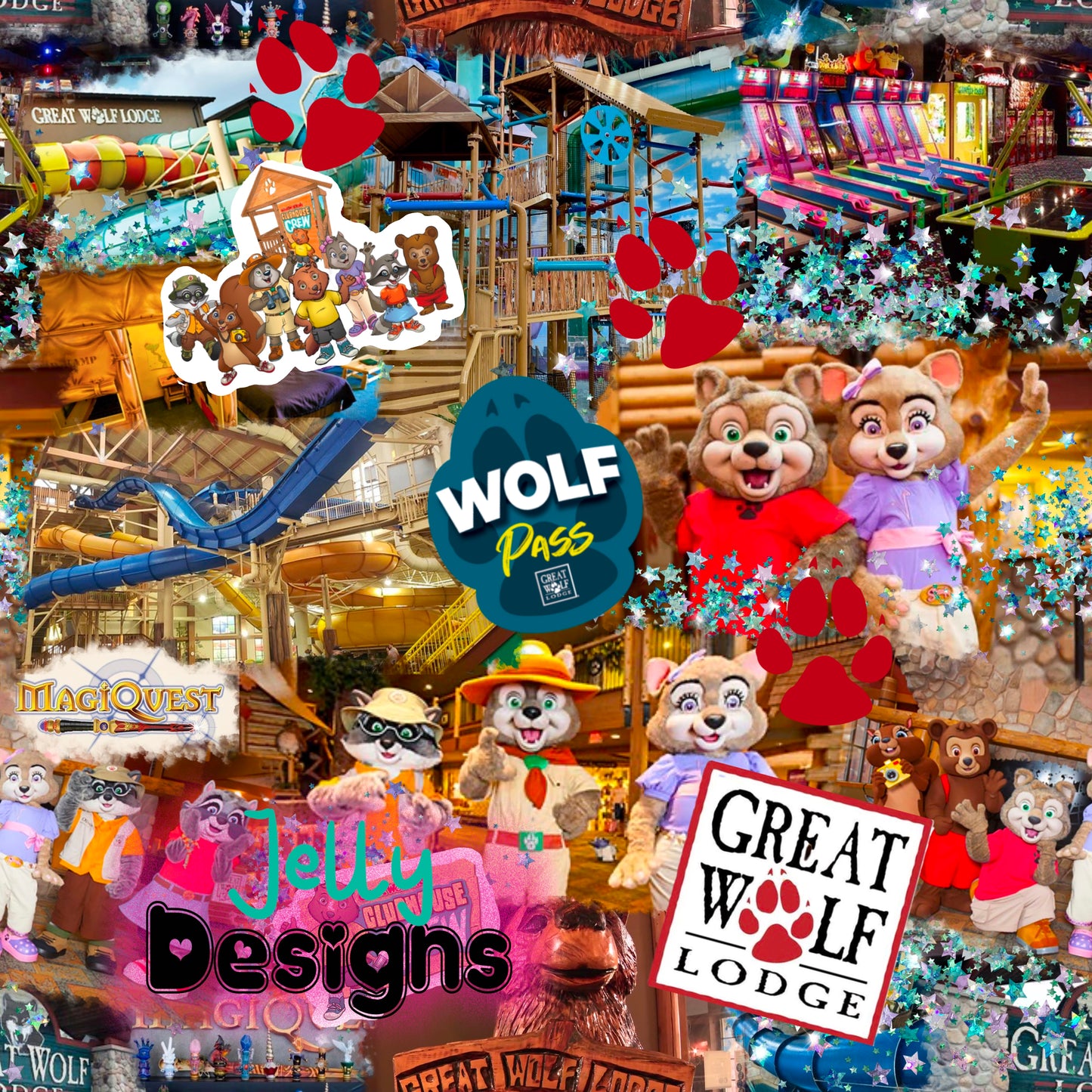 Wolf collage