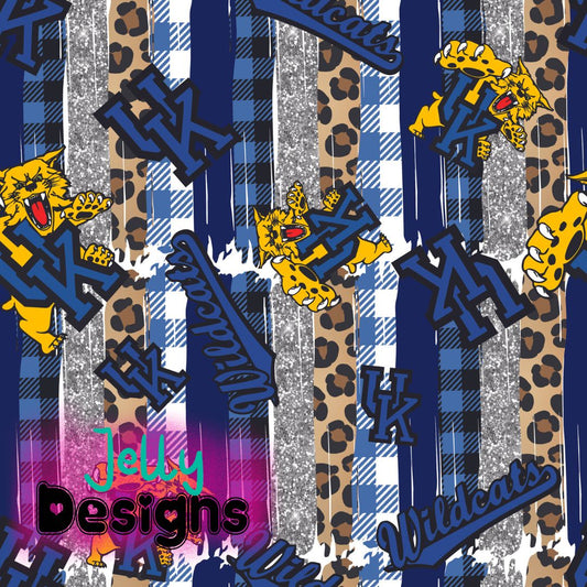 Big Blue Leopard Brushstroke